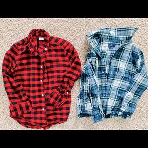 Boys size 6/7 flannel button downs